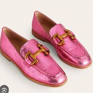 Boden Iris snaffle 9.5 Metallic Pink Horsebit Loafers NEW! A1412 Classic Flat
